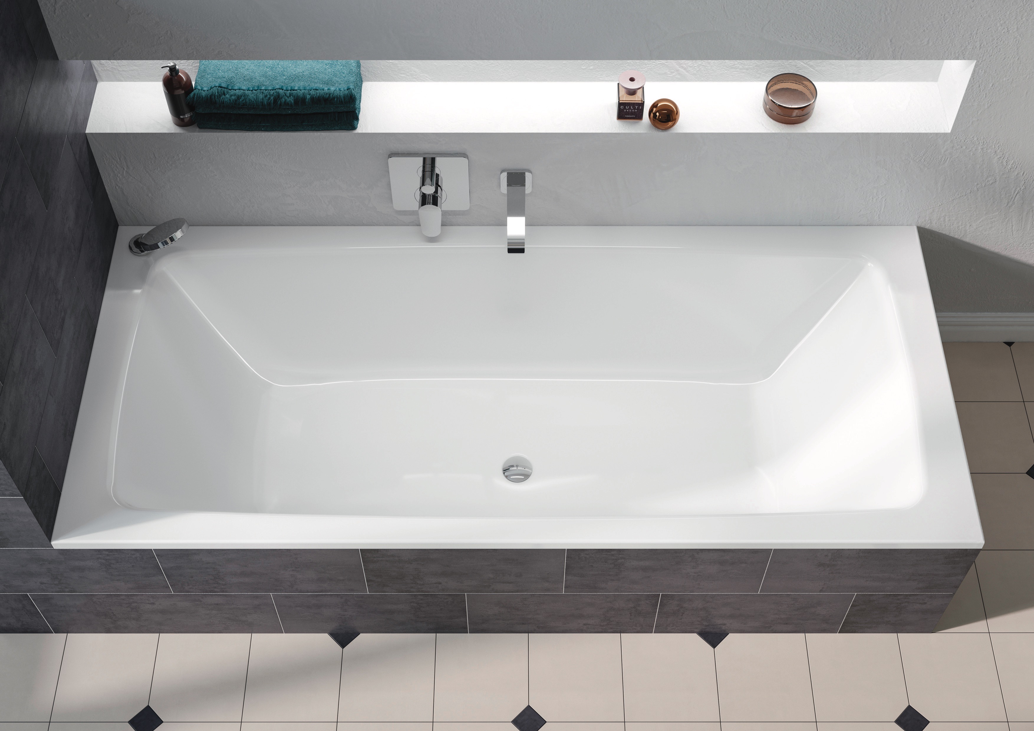 Kaldewei rechteck Badewanne „Cayono Duo“ 170 × 75 cm in alpinweiß, / 