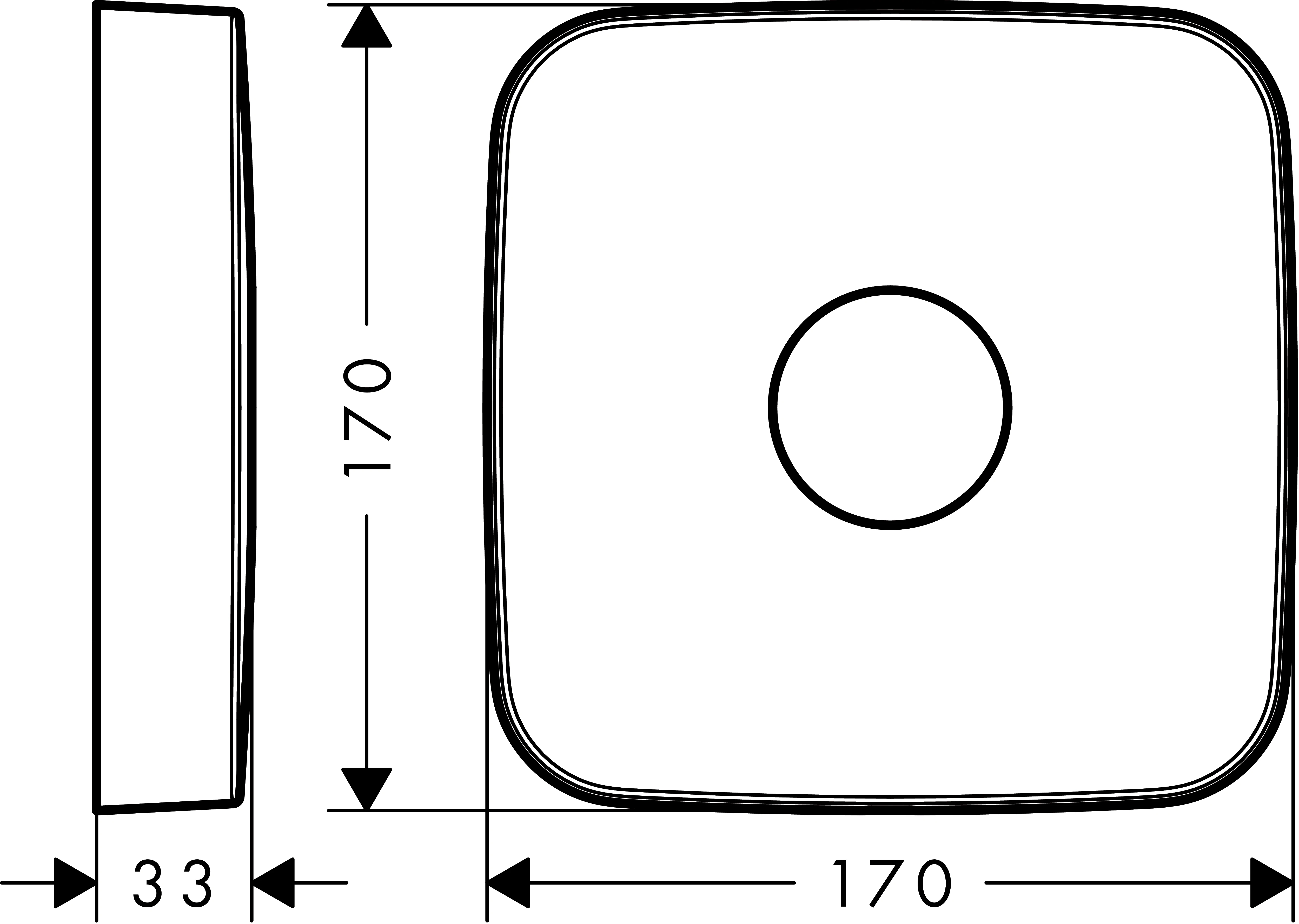 Verlängerungsrosette Axor 1-Loch chrom