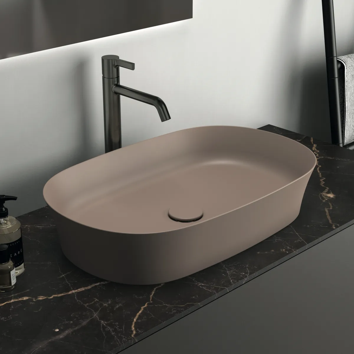 Ideal Standard Waschtischarmatur Joy, verl. Sockel, o. Ablgarn., Ausladung 170mm, Magnetic Grey