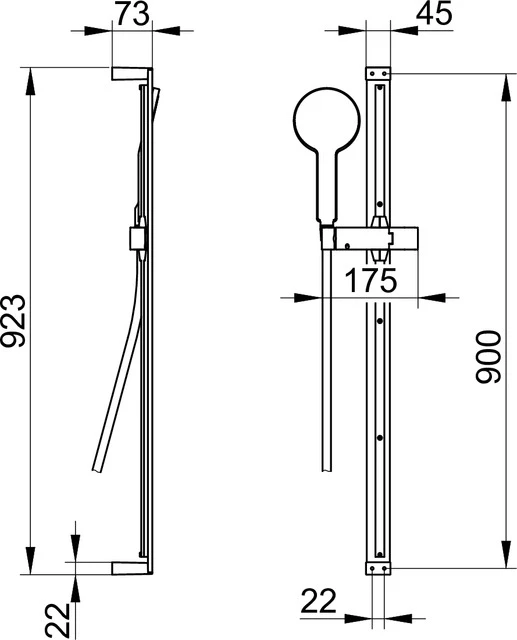 Edition 11 51187050000 Brause-Set 900 mm Nickel gebürstet