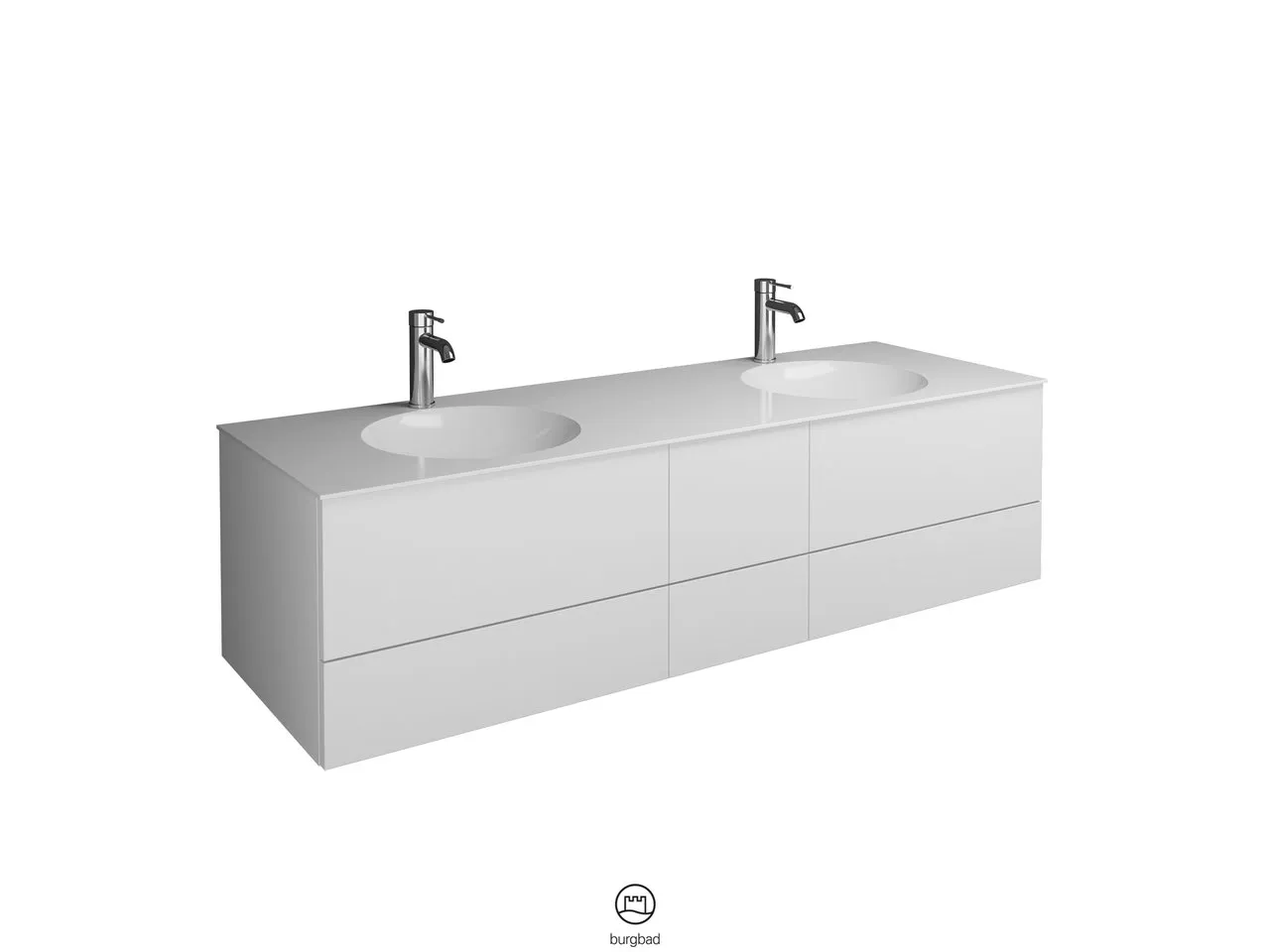 burgbad Badmöbelset „Coco“ in Weiß Matt mit Laserkante burgbad Badmöbelset „Coco“ in Weiß Matt mit Laserkante