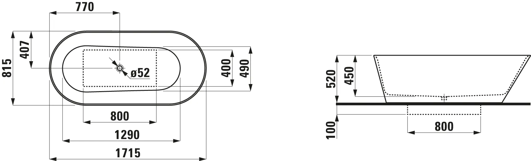 Laufen Badewanne „Kartell“ freistehend oval 171,5 × 81,4 cm in Weiß Laufen Badewanne „Kartell“ freistehend oval 171,5 × 81,4 cm in Weiß