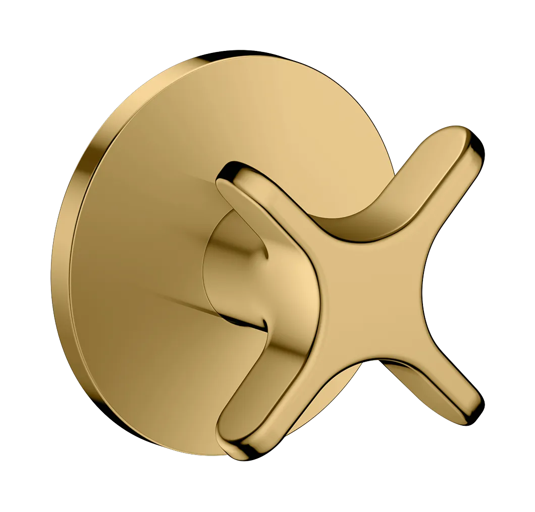 Hansgrohe AXOR One Absperrventil Unterputz mit Kreuzgriff, Polished Gold Optic, Mengensteuerung für 1 Verbraucher