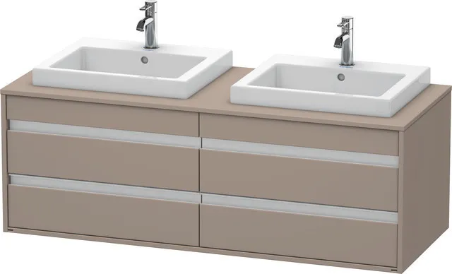 Duravit Waschtischunterschrank wandhängend „Ketho“ 140 × 49,6 × 55 cm Basalt Matt