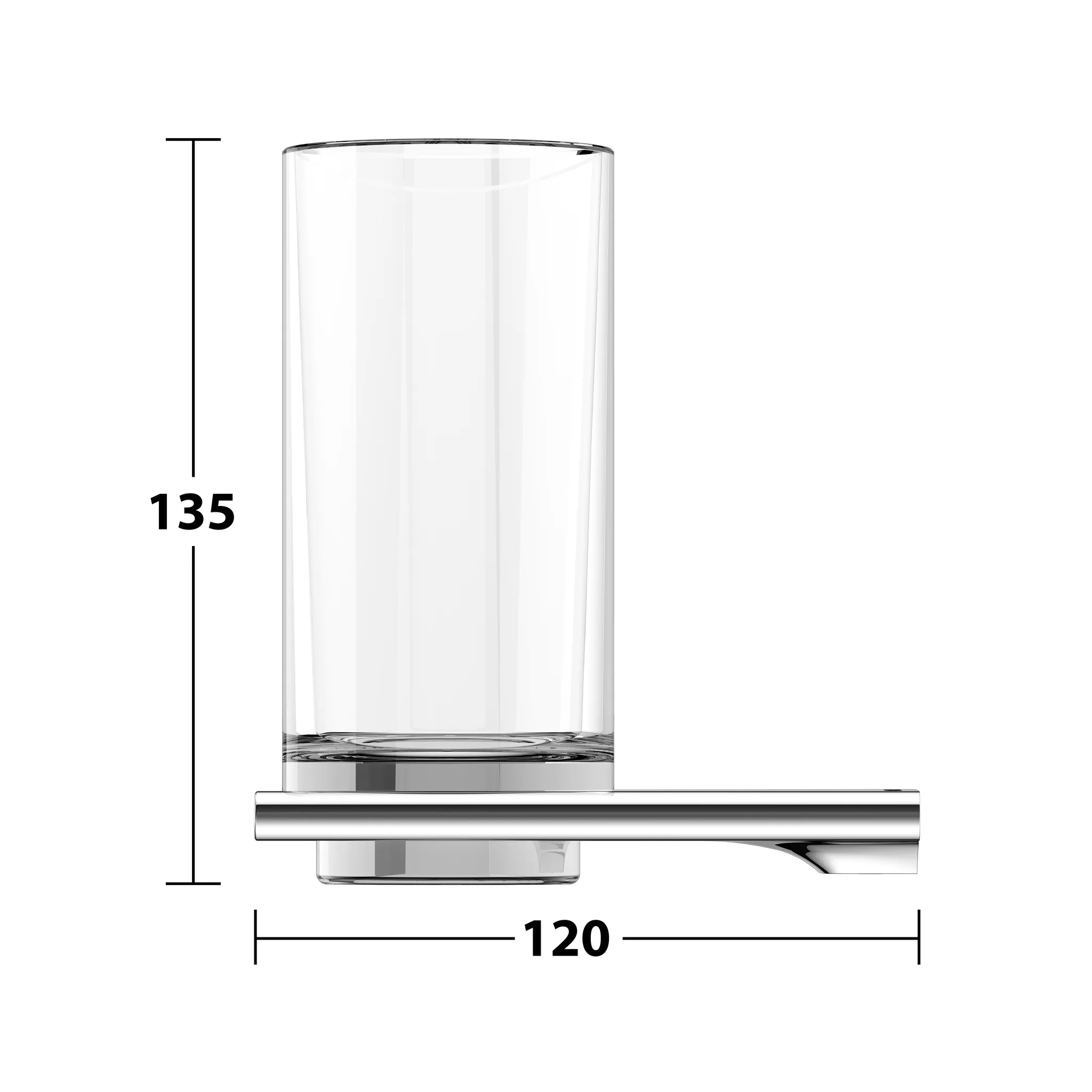 Edition 400 11550019000 Glashalter mit Echtkristall-Glas verchromt