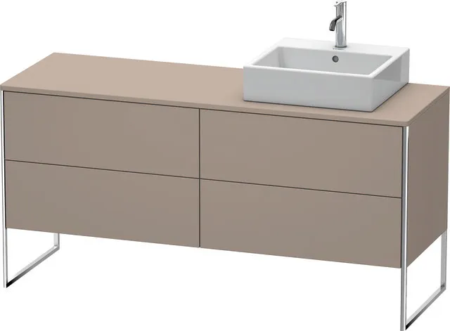 Duravit Waschtischunterschrank bodenstehend „XSquare“ 160 × 77,8 × 54,8 cm Basalt Matt