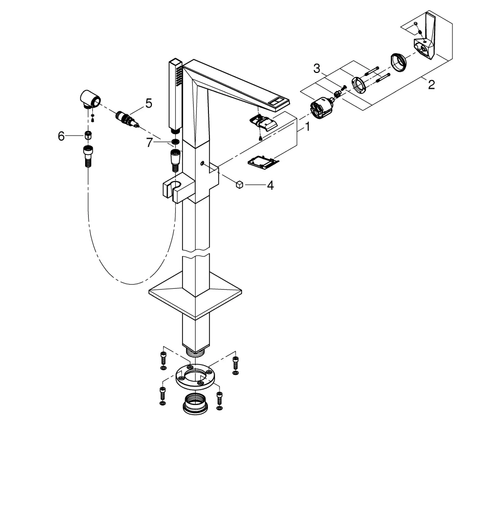 Einhand-Wannenbatterie Allure Brilliant Private Collection 24423, Bodenmontage, Griff mit White Attica Ceasarstone, Fertigmontageset für 45 984, Ausladung 270 mm, mit Euphoria Cube+ Handbrauseset, chrom Einhand-Wannenbatterie Allure Brilliant Private Collection 24423, Bodenmontage, Griff mit White Attica Ceasarstone, Fertigmontageset für 45 984, Ausladung 270 mm, mit Euphoria Cube+ Handbrauseset, chrom