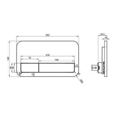 Set-Vorwandelement mit WC-Combi-PackC+ und Betätigungsplatte in mattchrom