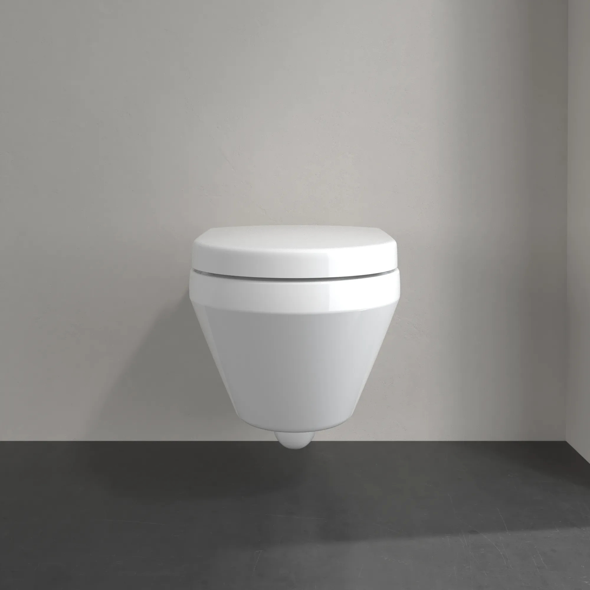 Villeroy & Boch Architectura Tiefspül-WC spülrandlos, Rund, Weiß Alpin CeramicPlus, 350x480 mm, Höhe 355 mm, wandhängend
