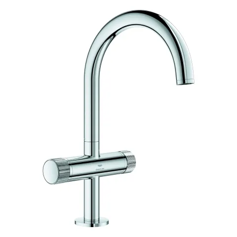 Waschtisch-Einlochbatterie Atrio Private Collection 21138, L-Size, Knopfbetätigung mit Metalleinlagen, Push-open-Ablaufgarnitur, chrom Farbe: chrom / Größe: L Waschtisch-Einlochbatterie Atrio Private Collection 21138, L-Size, Knopfbetätigung mit Metalleinlagen, Push-open-Ablaufgarnitur, chrom Farbe: chrom / Größe: L