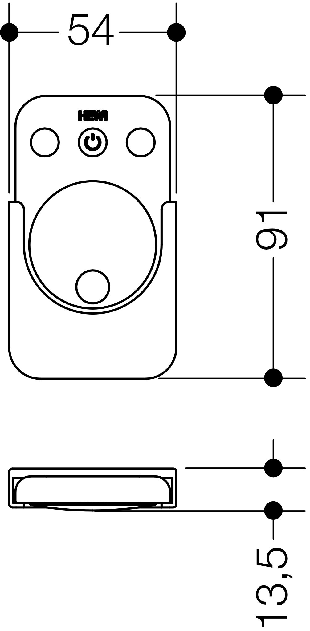 Fernbedienung LED-Spiegel des Systems S 50, zur Lichtsteuerung der LED-Lichtspiegel der höhenverstellbaren Waschtisch-Module S50.01...