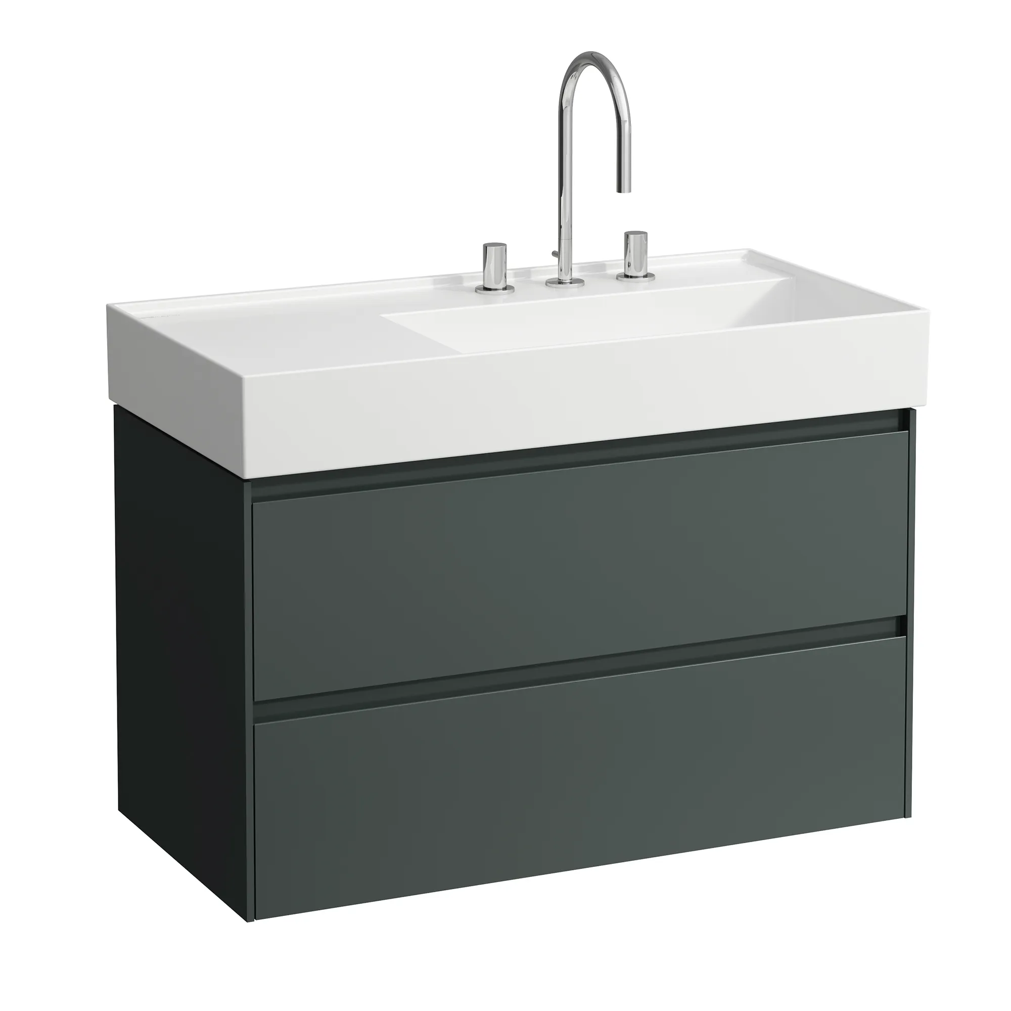 Waschtischunterbau LANI 448x882x515 mit 2 Schubladen integrierter Griffleiste Vollauszug und Soft-Close für Waschtisch Kartell • H810339 weiß matt Waschtischunterbau LANI 448x882x515 mit 2 Schubladen integrierter Griffleiste Vollauszug und Soft-Close für Waschtisch Kartell • H810339 weiß matt