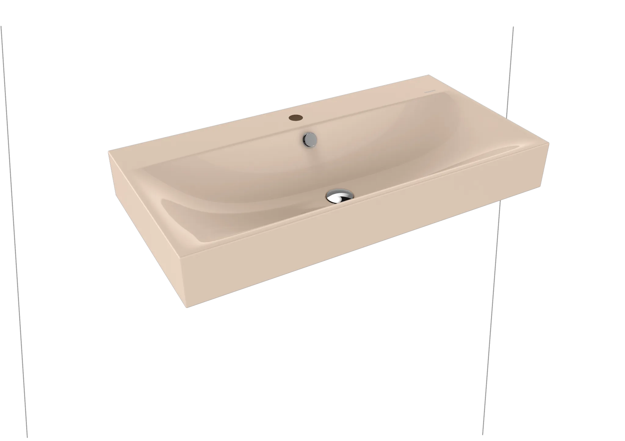 Wandwaschtisch „Silenio“ 90 × 46 cm, ohne Hahnlochbohrung in bahamabeige Wandwaschtisch „Silenio“ 90 × 46 cm, ohne Hahnlochbohrung in bahamabeige