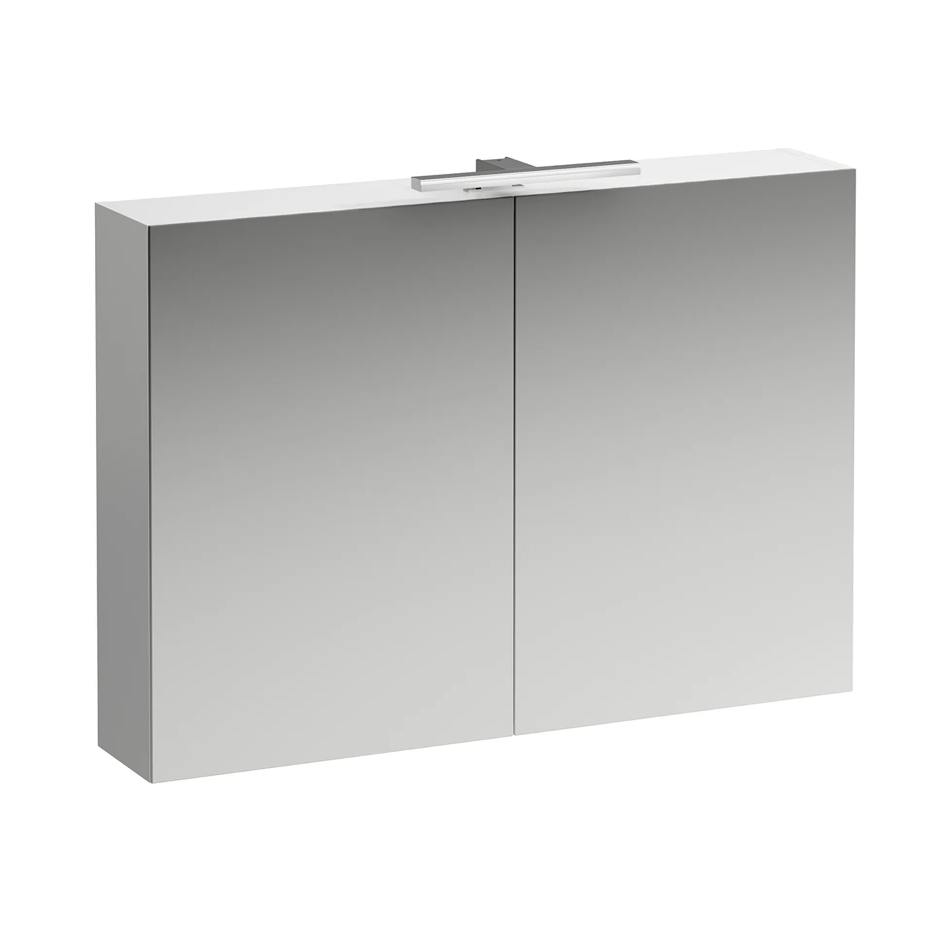 Spiegelschrank BASE LED-Beleuchtung horizontal mit Schalter mit Steckdose 185x1000x700 2 Türen weiß matt Spiegelschrank BASE LED-Beleuchtung horizontal mit Schalter mit Steckdose 185x1000x700 2 Türen weiß matt