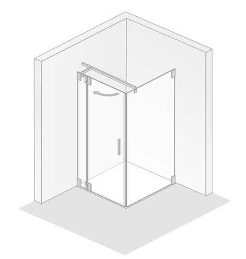 HSK Drehtür an Nebenteil mit Seitenwand „K2“ Glas Chinchilla HSK Drehtür an Nebenteil mit Seitenwand „K2“ Glas Chinchilla