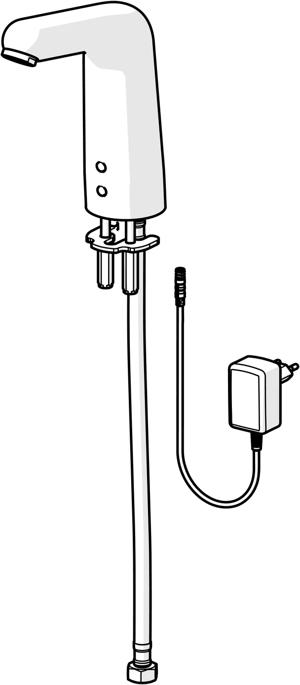 WT-Batt. HansaMEDIPRO XL 0568 230⁄9V Kaltw. Bluetooth Ausld. 136 mm DN15 chr