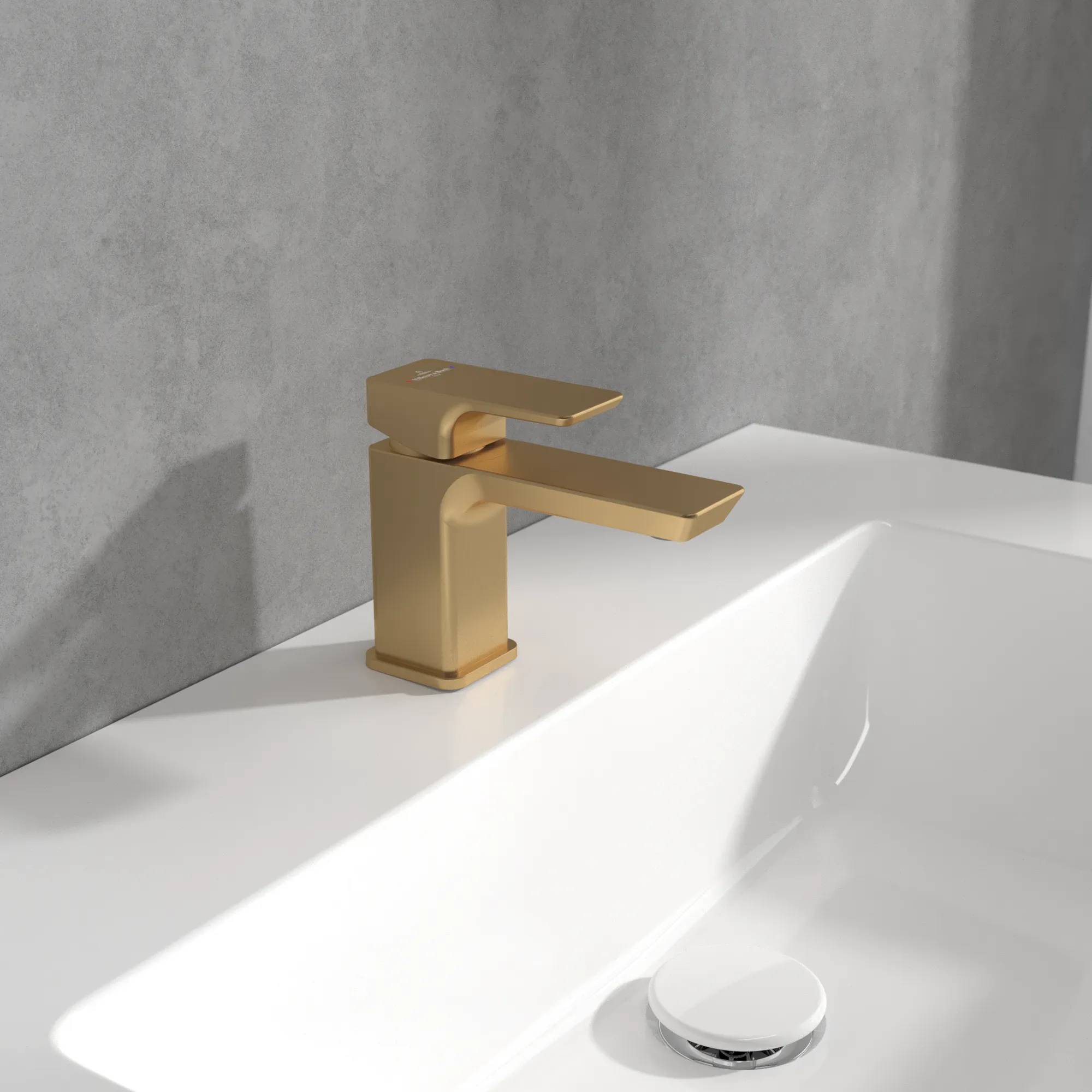 Einhand-Waschtischarmatur „Subway 3.0“ 15,4 cm Ausladung 112 mm in Brushed Gold Einhand-Waschtischarmatur „Subway 3.0“ 15,4 cm Ausladung 112 mm in Brushed Gold