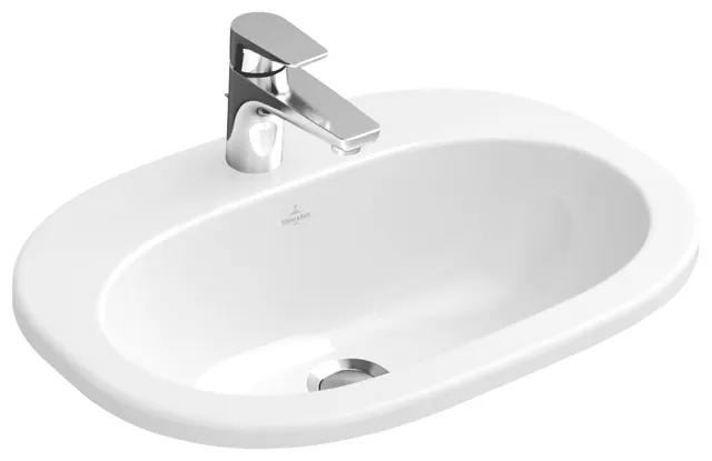 Villeroy & Boch Einbauwaschtisch „O.novo“ mit 1×1 Hahnlochbohrung, 560 × 405 × 200 mm, mit Hahnlochbohrung, Hahnlochposition mittig in Weiß Alpin Villeroy & Boch Einbauwaschtisch „O.novo“ mit 1×1 Hahnlochbohrung, 560 × 405 × 200 mm, mit Hahnlochbohrung, Hahnlochposition mittig in Weiß Alpin
