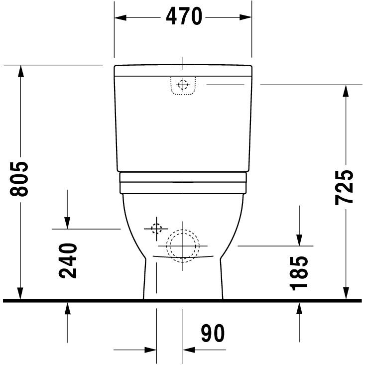 Stand-WC Big Toilet Starck 3 740 mm Tiefspüler,f.SPK,Abg.Vario,weiß,HYG