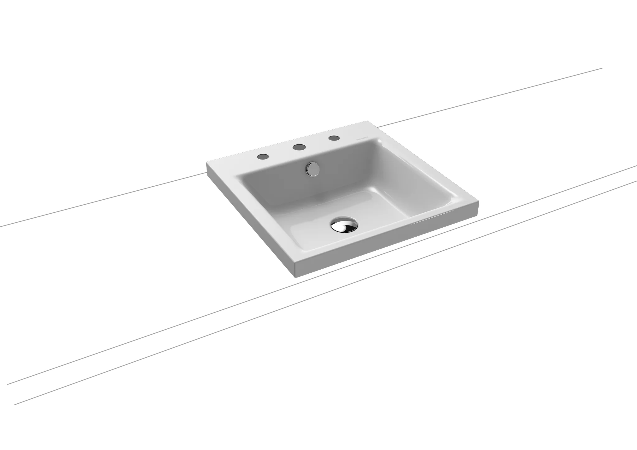 Kaldewei PURO Aufsatzwaschtisch, 460x460 mm, Randhöhe 40 mm, Alpinweiß, Perl-Effekt, Antidröhn, mit Überlauf