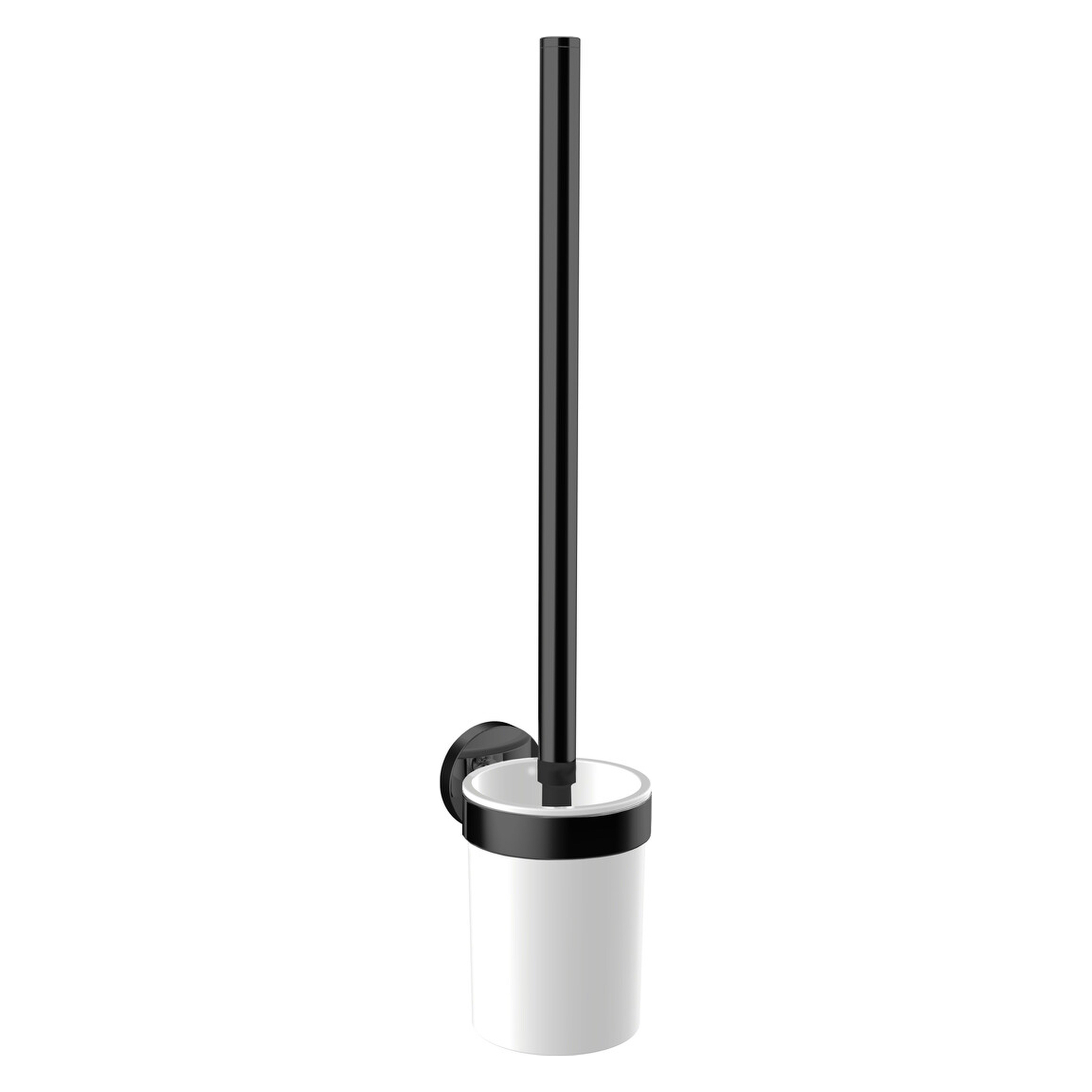 emco Toilettenbürstengarnitur „round“ in weiß / schwarz, Befestigung verdeckt