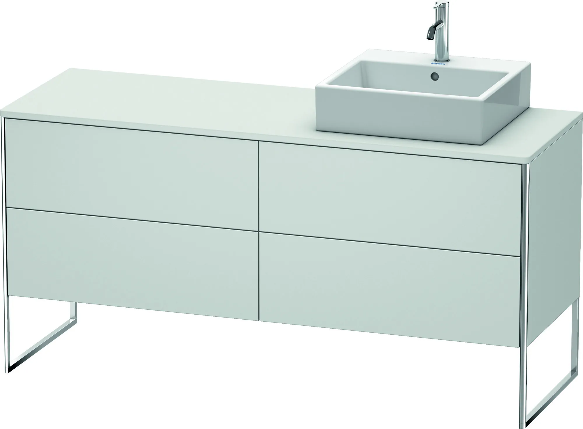 Duravit Waschtischunterschrank bodenstehend „XSquare“ 160 × 77,8 × 54,8 cm Weiß Seidenmatt Duravit Waschtischunterschrank bodenstehend „XSquare“ 160 × 77,8 × 54,8 cm Weiß Seidenmatt