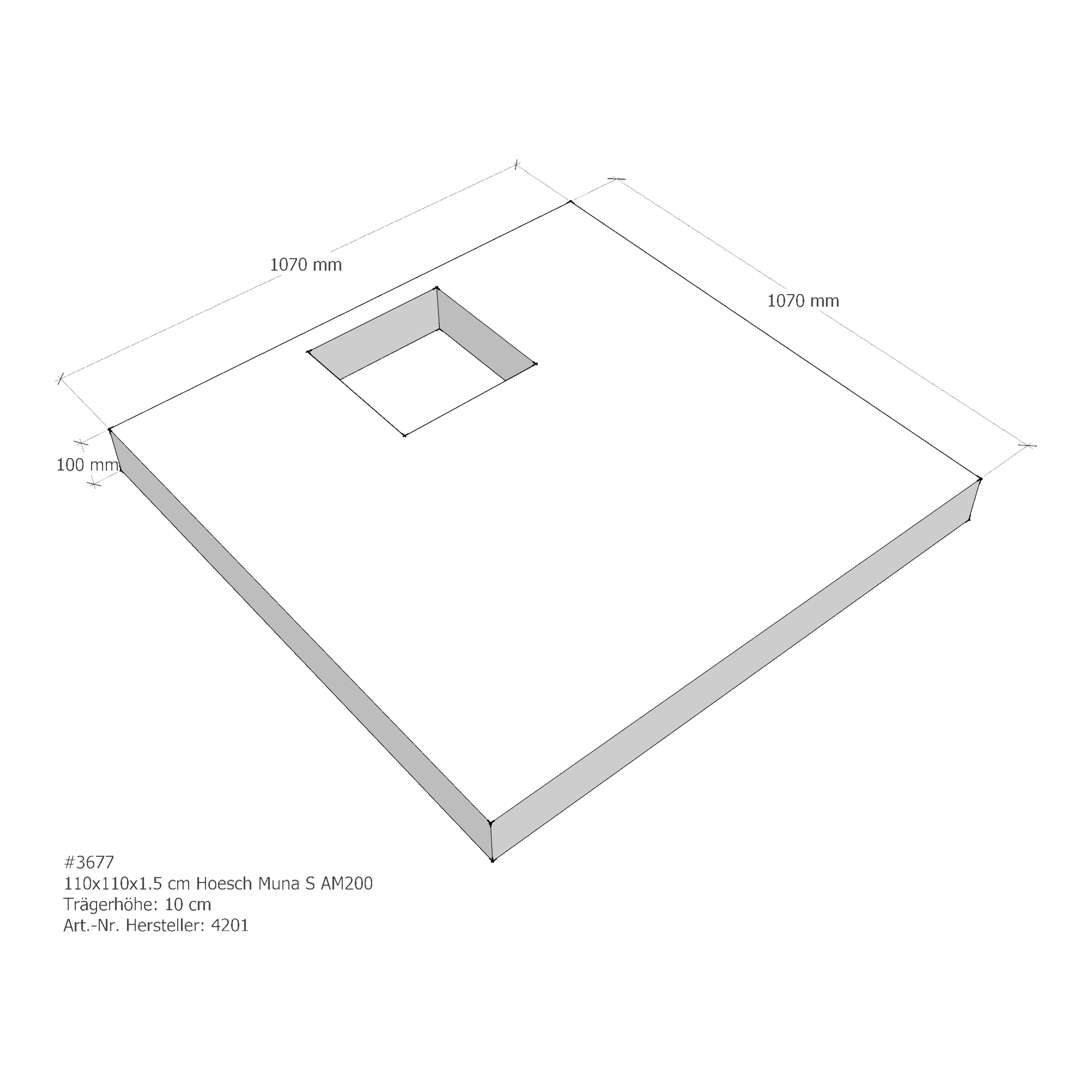 Duschwannenträger für Hoesch Muna S 110 × 110 × 1,5 cm Duschwannenträger für Hoesch Muna S 110 × 110 × 1,5 cm