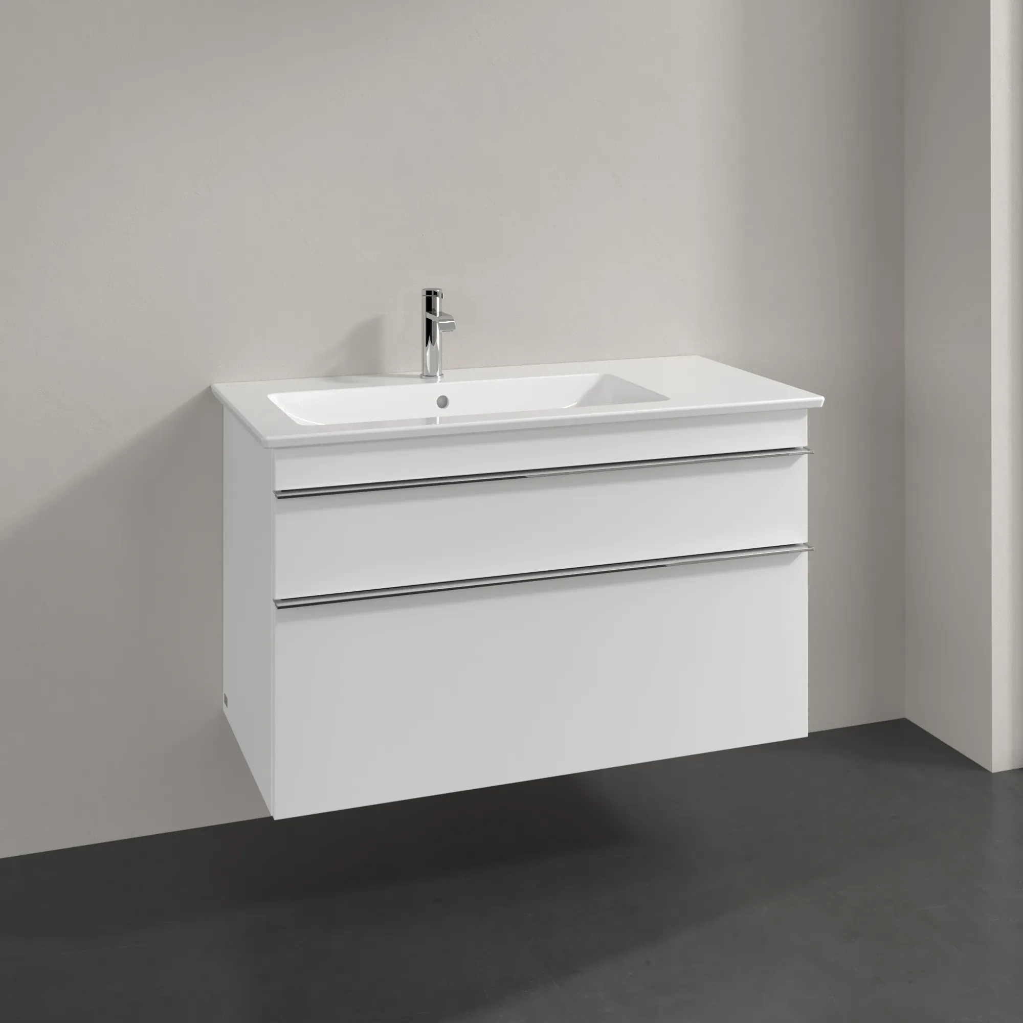 Villeroy & Boch Waschtischunterschrank „Venticello“ für Schrankwaschtisch 953 × 590 × 502 mm Weiß Matt, für Becken links