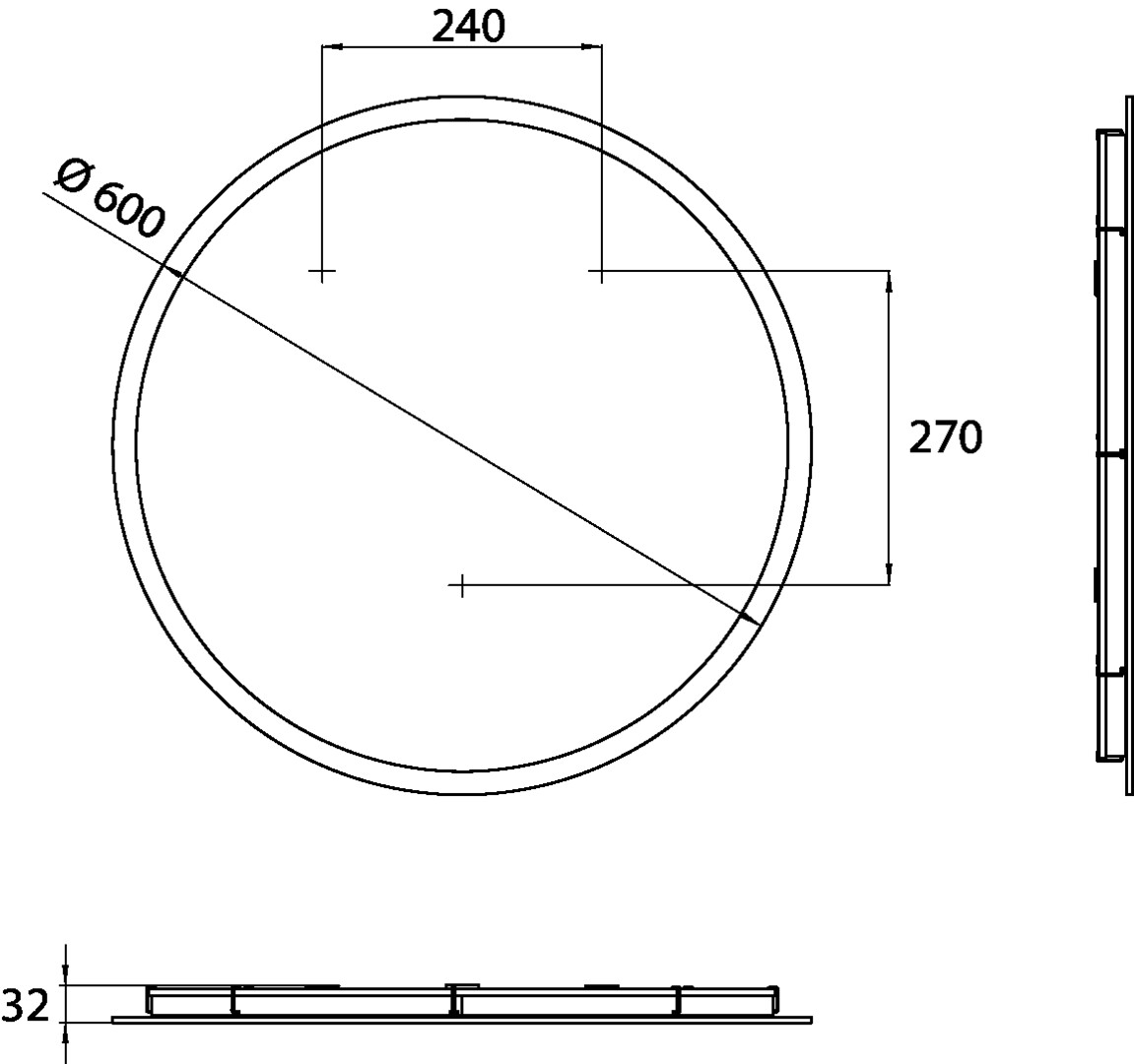 LED-Lichtspiegel pure+ Durchmesser 600mm