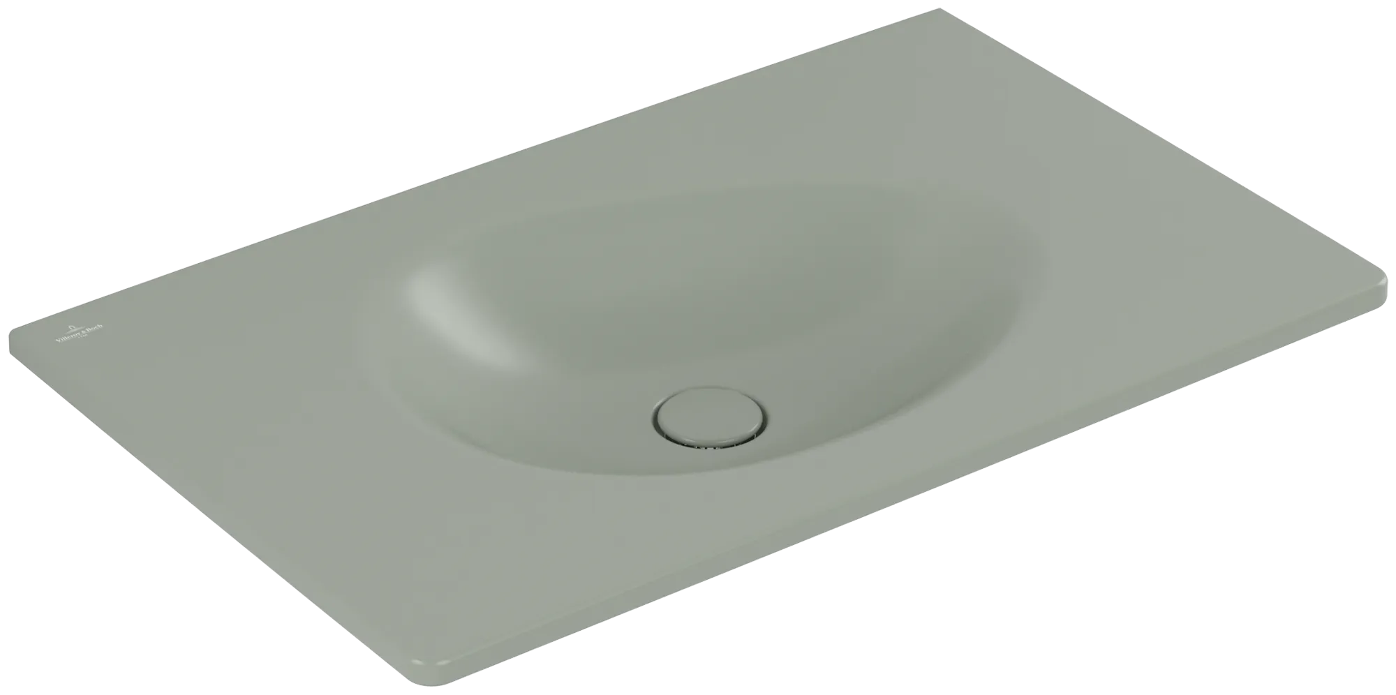 Villeroy & Boch Wandwaschtisch „Antao“ 800 × 500 × 180 mm, ohne Hahnlochbohrung, für Becken mittig in Morning Green