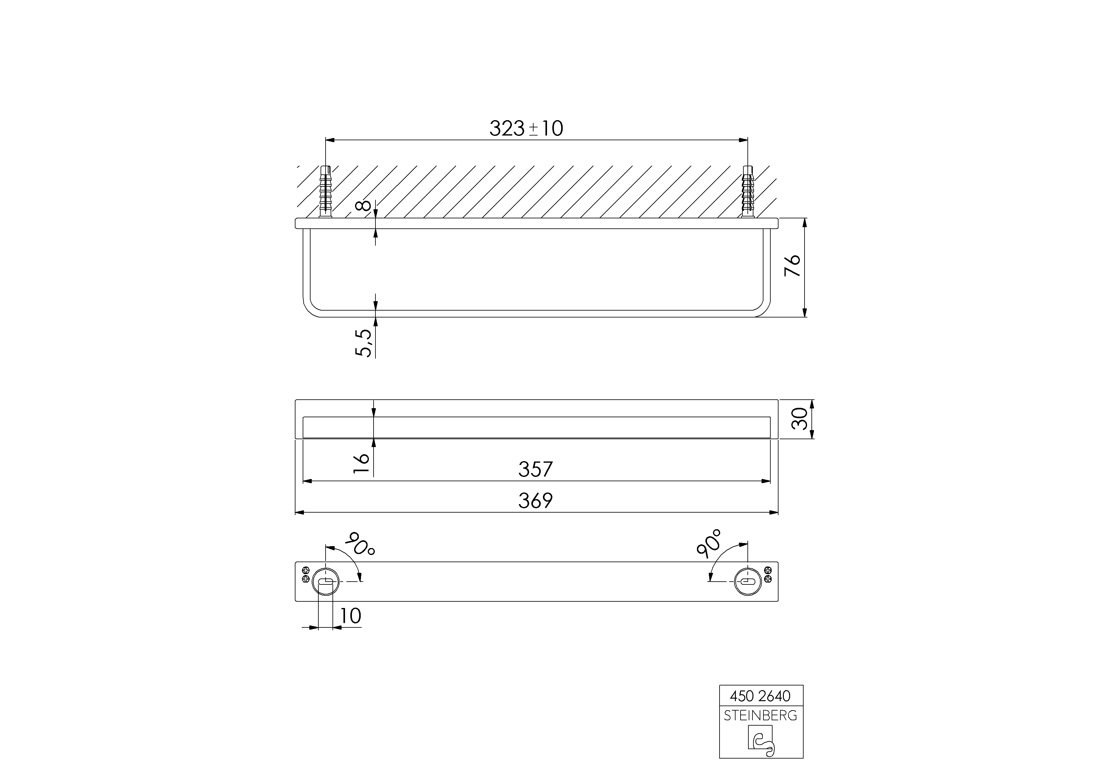 Serie 450 Badetuchhalter 40 cm Serie 450 Badetuchhalter 40 cm