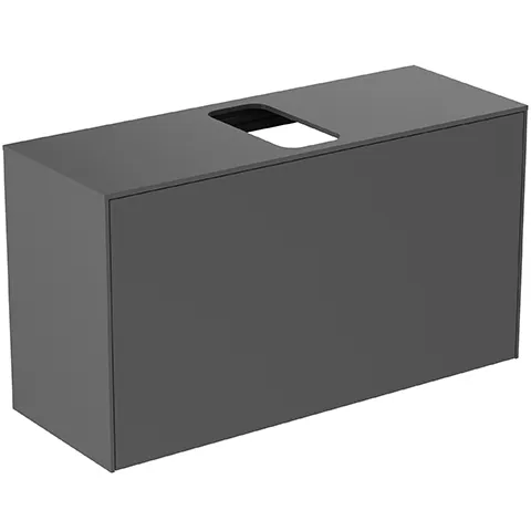 Ideal Standard Conca Waschtischplatte Anthrazit 1002x373mm mittiger Ausschnitt