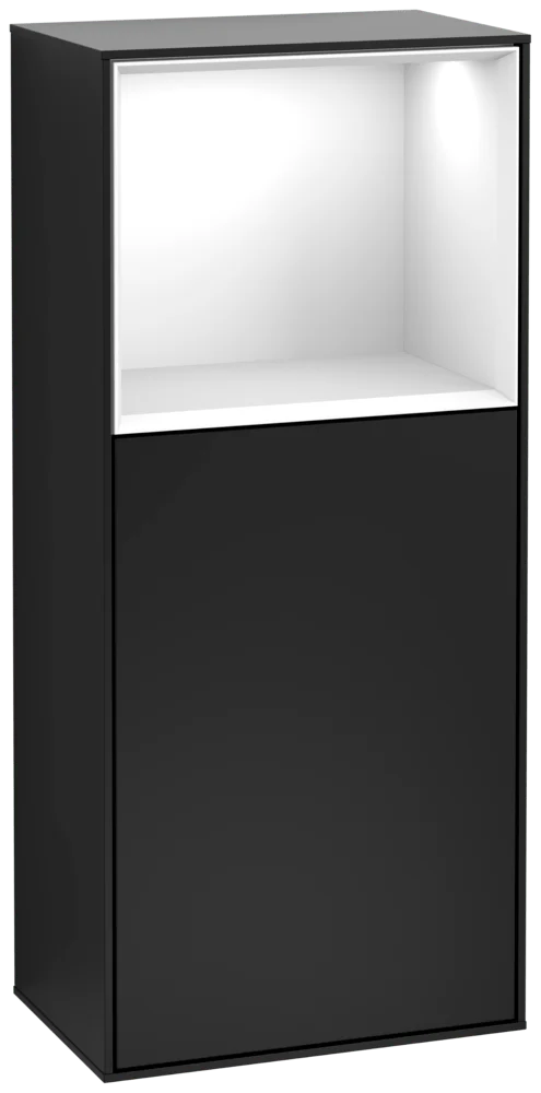 Villeroy & Boch Finion Seitenschrank F50, 418 x 936 x 270 mm, Black Matt / Glossy White
