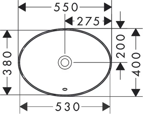 Hansgrohe Xuniva D Einbauwaschtisch 550⁄400 ohne Hahnloch mit Überlauf, Weiß Hansgrohe Xuniva D Einbauwaschtisch 550⁄400 ohne Hahnloch mit Überlauf, Weiß