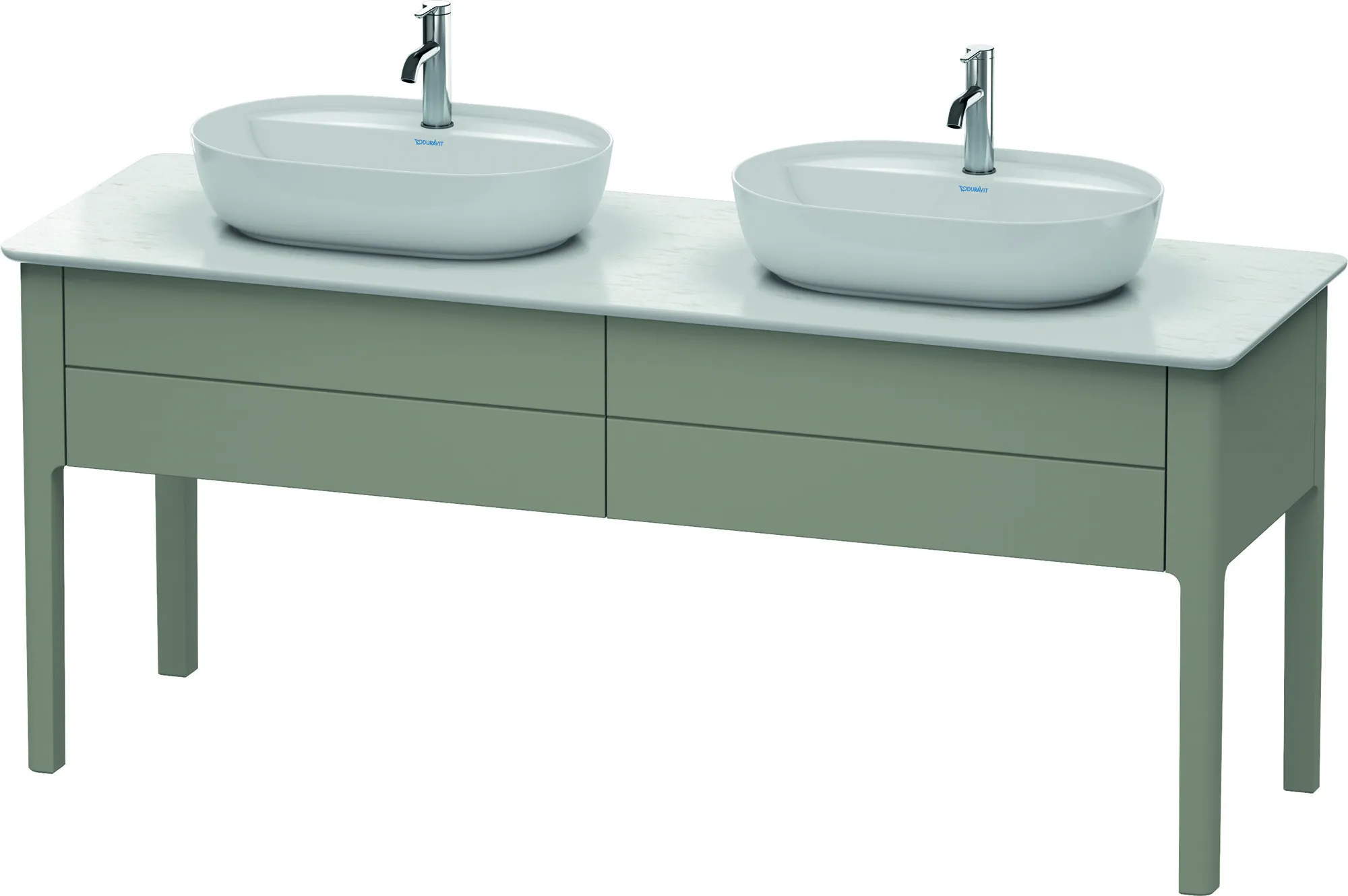 Duravit Waschtischunterschrank bodenstehend „Luv“ 173,3 × 74,3 × 57 cm Steingrau Seidenmatt Becken: links und rechts / Front- & Korpusfarbe: Steingrau Seidenmatt / Größe: 173,3 × 57 × 74,3 cm / Schubladen: 2 Duravit Waschtischunterschrank bodenstehend „Luv“ 173,3 × 74,3 × 57 cm Steingrau Seidenmatt Becken: links und rechts / Front- & Korpusfarbe: Steingrau Seidenmatt / Größe: 173,3 × 57 × 74,3 cm / Schubladen: 2