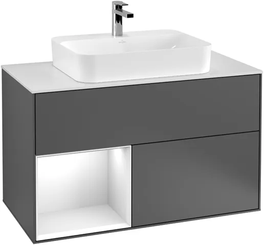 Villeroy & Boch Waschtischunterschrank „Finion“ für Schrankwaschtisch 1000 × 603 × 501 mm Midnight Blue Matt Lacquer, für Becken mittig Villeroy & Boch Waschtischunterschrank „Finion“ für Schrankwaschtisch 1000 × 603 × 501 mm Midnight Blue Matt Lacquer, für Becken mittig