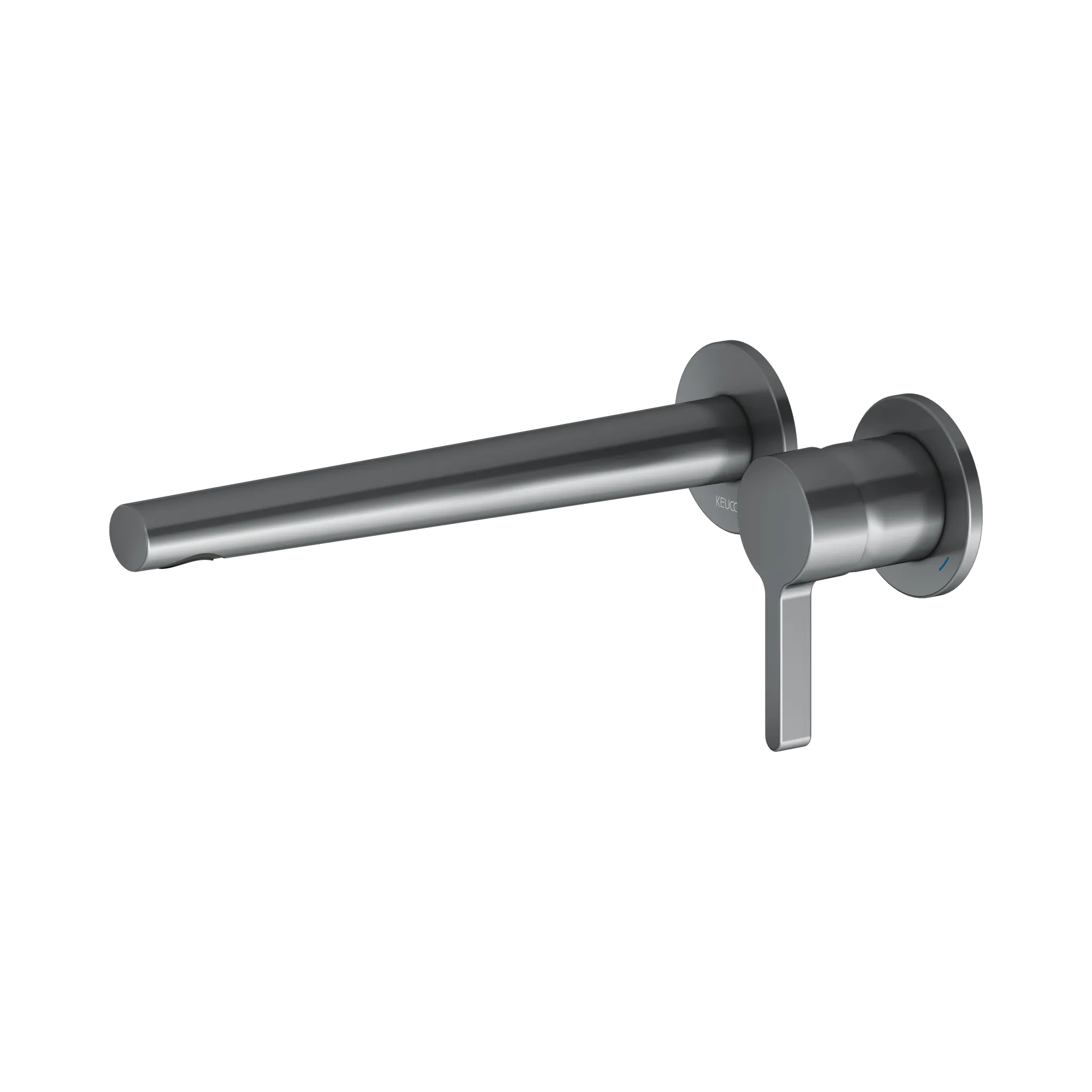 KEUCO EDITION 400 Einhebel-Waschtischmischer Unterputz 2 Loch Wandmontage Ausladung 243 mm Schwarzchrom gebürstet