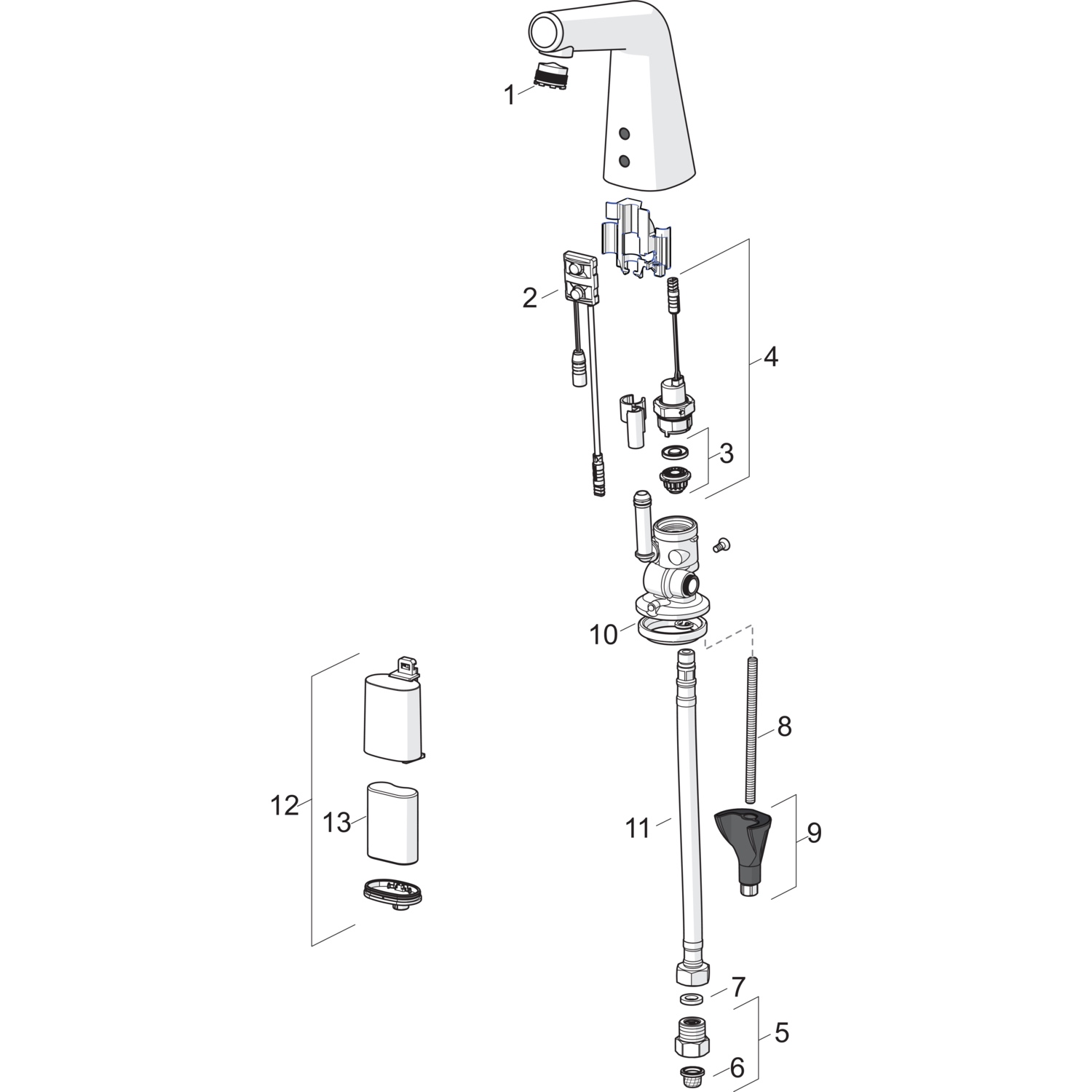 HA Waschtischbatterie HANSADESIGNO Style 5193 230/9 V Ausladung 100 mm DN15 Chrom