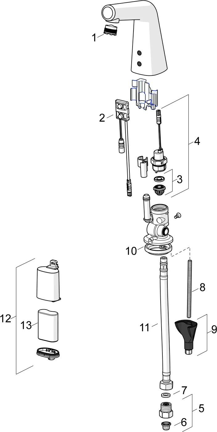 HansaDESIGNO Waschtischbatterie Style 5193, 230⁄9 V Ausld. 100 mm DN15 chr