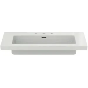 Waschbecken „Extra“ 101 × 51 × 15 cm, Hahnlochposition mittig in Weiß Waschbecken „Extra“ 101 × 51 × 15 cm, Hahnlochposition mittig in Weiß