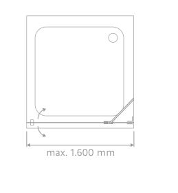 HSK Drehtür an Nebenteil „K2“ in Glas Klar hell