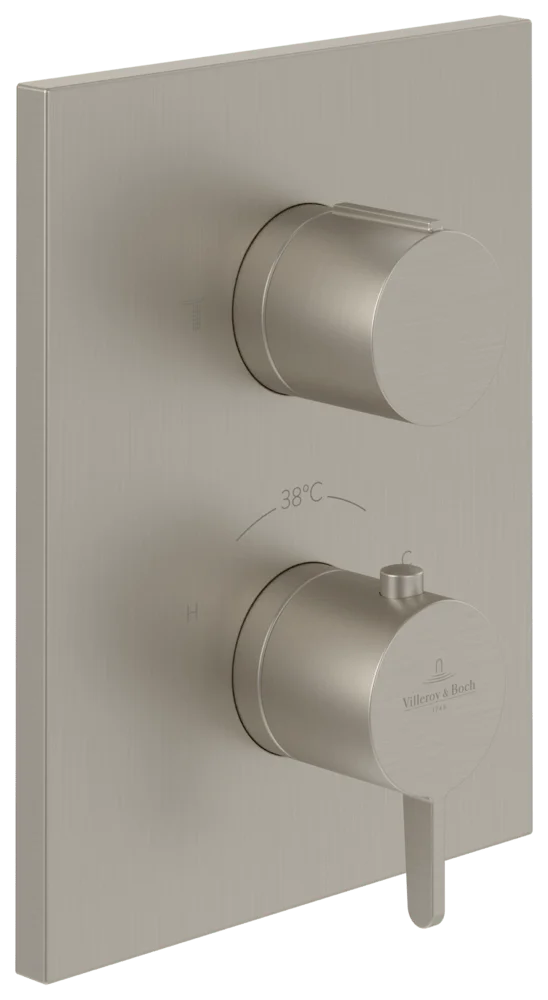 Villeroy & Boch Conum Duscharmatur Unterputz-Thermostat Brushed Nickel Matt 190x150x124 mm