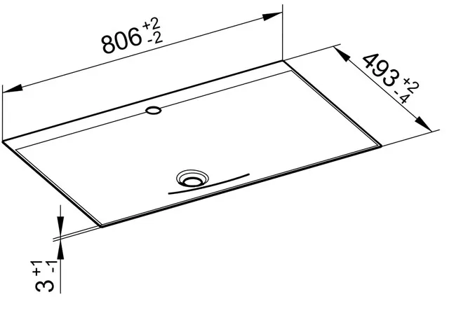 KEUCO Emaille-Einbauwaschtisch „Edition 11 Art“ in Blue Satin, 806 × 493 × 4 mm KEUCO Emaille-Einbauwaschtisch „Edition 11 Art“ in Blue Satin, 806 × 493 × 4 mm