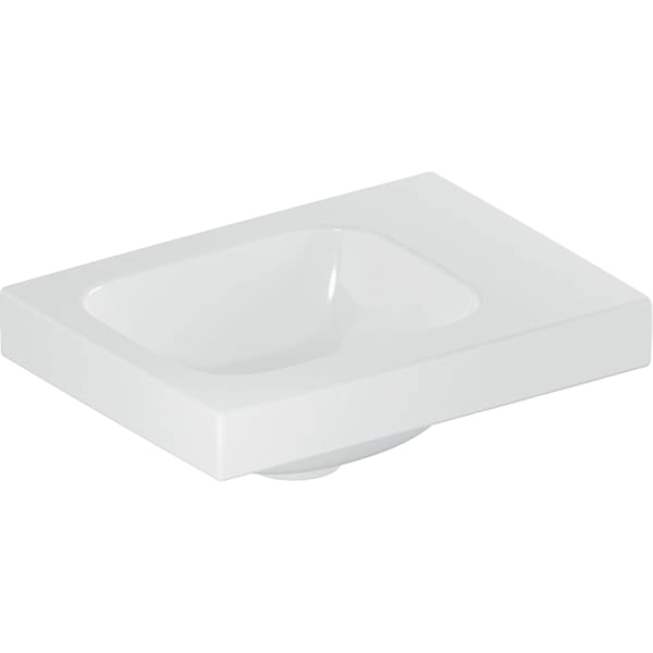 Wandwaschtisch mit Ablagefläche „iCon Light“, rechteckig, Ablagefläche rechts, mittig 38 × 28 cm