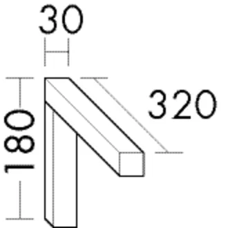 Konsolenträger ACAD002 von burgbad – Zubehör in Chrom, 320 x 30 x 180 mm, max. Traglast 70 kg