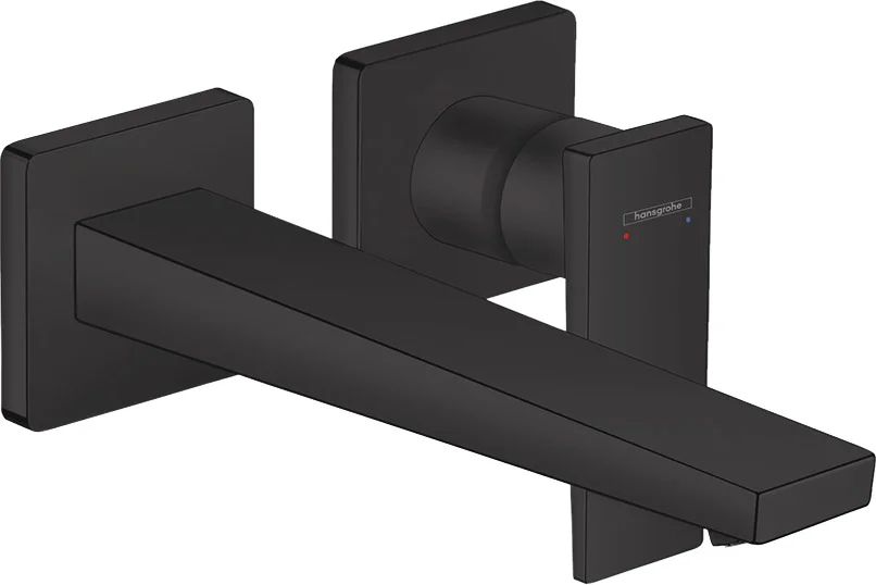 Hansgrohe Metropol Einhebel-Waschtischmischer Unterputz mattschwarz, Ausladung 225 mm, Hebelgriff, Normalstrahl, max. Durchfluss 5 l/min