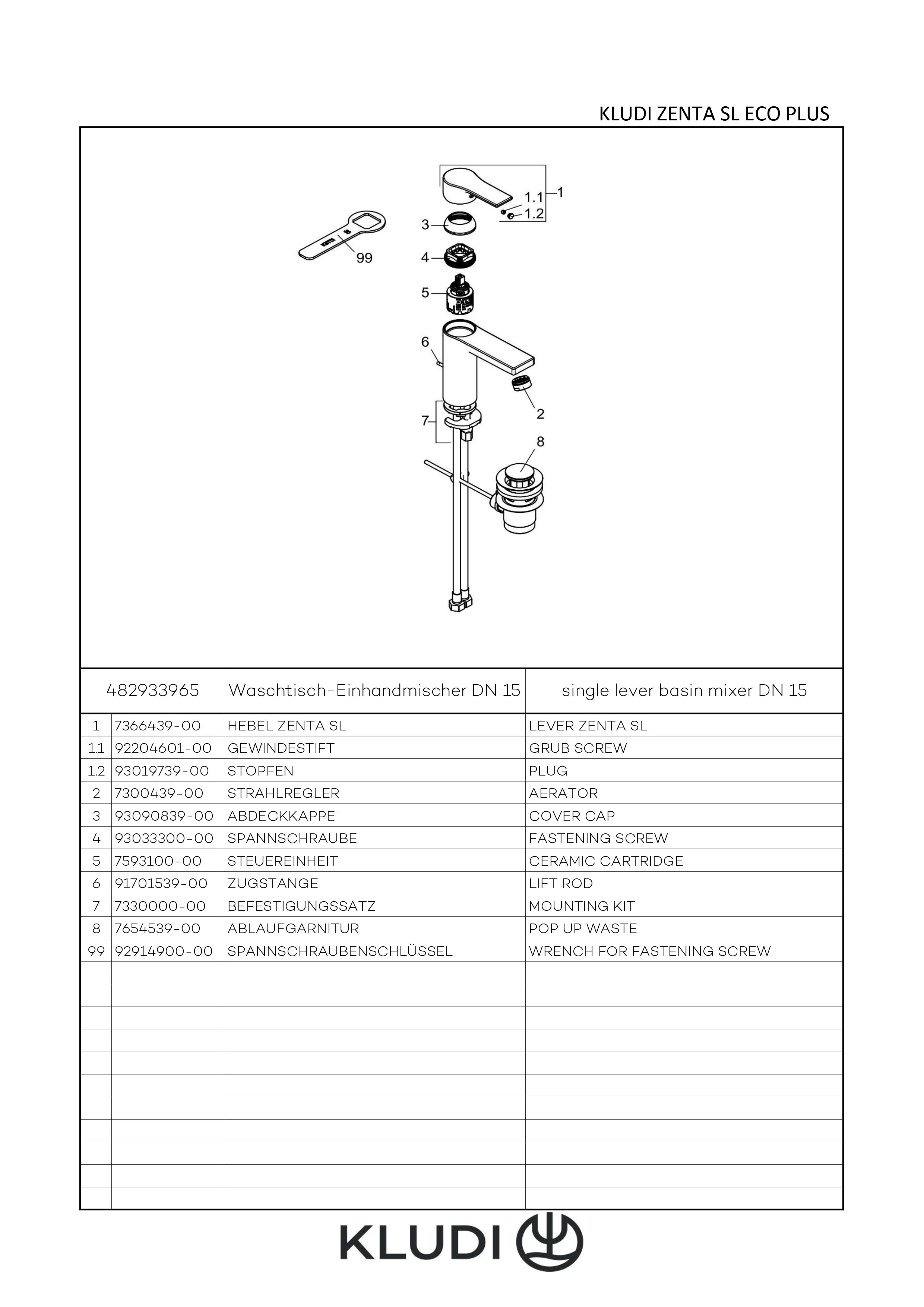 ZENTA SL WaschtischEHM 100mm ECO PLUS, m. Ablaufgarnitur chrom ZENTA SL WaschtischEHM 100mm ECO PLUS, m. Ablaufgarnitur chrom