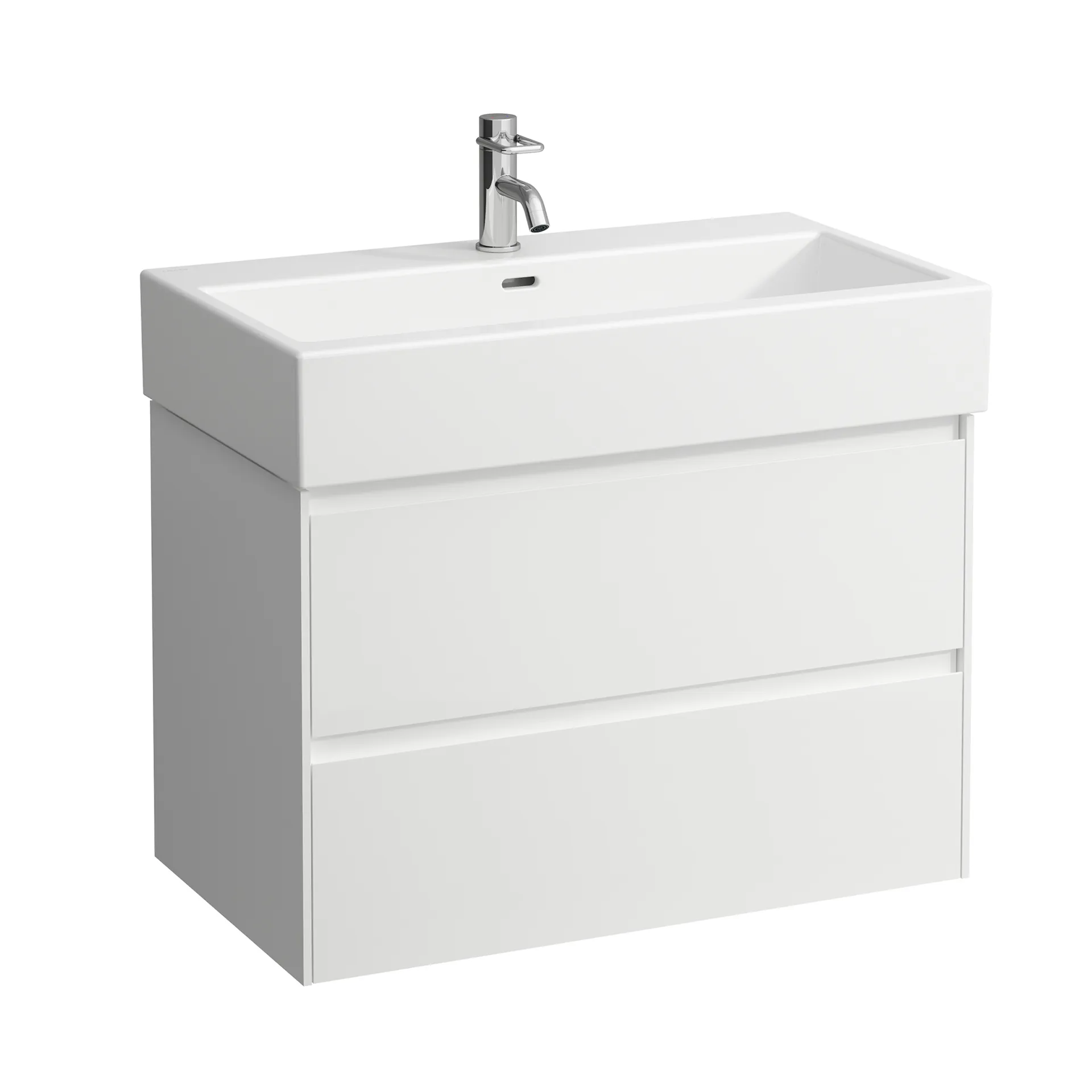 Waschtischunterbau LANI 442x784x515 mit 2 Schubladen integrierter Griffleiste Vollauszug und Soft-Close für Waschtisch LUA H810087 weiß matt Waschtischunterbau LANI 442x784x515 mit 2 Schubladen integrierter Griffleiste Vollauszug und Soft-Close für Waschtisch LUA H810087 weiß matt