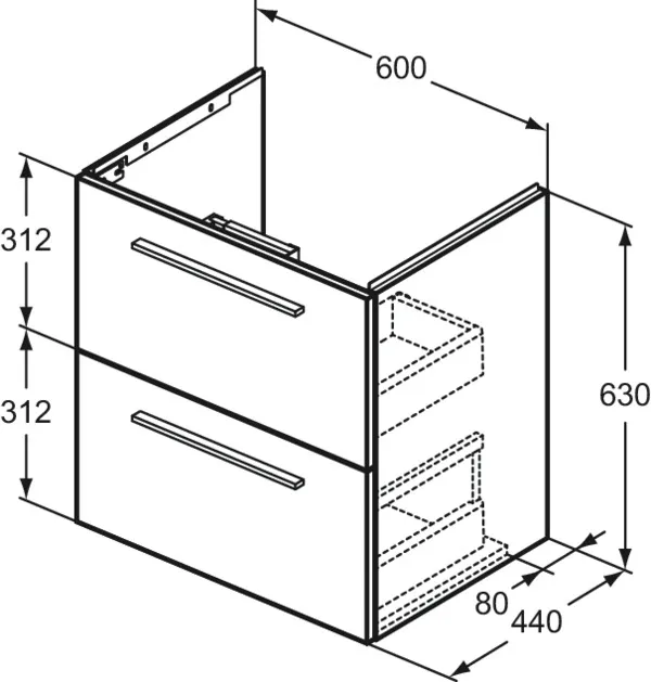 Ideal Standard Waschtischunterschrank „i.lifeA“ 60 × 63 × 44 cm Eiche Natur Ideal Standard Waschtischunterschrank „i.lifeA“ 60 × 63 × 44 cm Eiche Natur