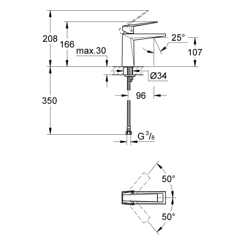 Grohe Allure Brilliant Einhand-Waschtischbatterie, ½ M-Size, Einlochmontage, glatter Körper, chrom Grohe Allure Brilliant Einhand-Waschtischbatterie, ½ M-Size, Einlochmontage, glatter Körper, chrom